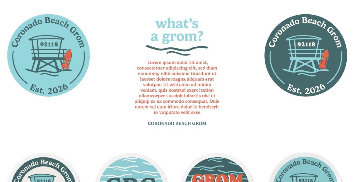 Coronado Beach Grom waterproof stickers
